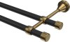 10153725-102895 Gardinenstange Metall 16 mm Ø 2-läufig PRIMUS - Lucan Schwarz / Messing Antik (ohne Ringe)