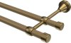 10153725-105195 Gardinenstange Metall 16 mm Ø 2-läufig PRIMUS - Lucan Gold matt / Messing Antik (ohne Ringe)