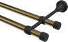 10153725-109528 Gardinenstange Metall 16 mm Ø 2-läufig PRIMUS - Lucan Messing Antik / Schwarz (ohne Ringe)