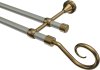 10154025-103495 Gardinenstange Metall 16 mm Ø 2-läufig PRIMUS - Allegra Chrom matt / Messing Antik (ohne Ringe)
