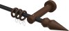 10160411-102819 Gardinenstange Metall / Holz 16 mm Ø ADRIAN - Doman Schwarz / Nussbaum lackiert