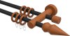 10160412-102822 Gardinenstange Metall / Holz 16 mm Ø 2-läufig ADRIAN - Doman Schwarz / Kirschbaum lackiert