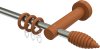 10160811-103922 Gardinenstange Metall / Holz 16 mm Ø ADRIAN - Asta Edelstahl-Optik / Kirschbaum lackiert