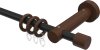 10162011-102819 Gardinenstange Metall / Holz 16 mm Ø ADRIAN - Pin Schwarz / Nussbaum lackiert