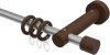 10162011-103319 Gardinenstange Metall / Holz 16 mm Ø ADRIAN - Pin Silbergrau / Nussbaum lackiert