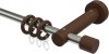 10162011-103919 Gardinenstange Metall / Holz 16 mm Ø ADRIAN - Pin Edelstahl-Optik / Nussbaum lackiert