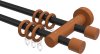 10162012-102822 Gardinenstange Metall / Holz 16 mm Ø 2-läufig ADRIAN - Pin Schwarz / Kirschbaum lackiert