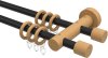 10162012-102830 Gardinenstange Metall / Holz 16 mm Ø 2-läufig ADRIAN - Pin Schwarz / Buche lackiert