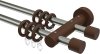 10162012-104019 Gardinenstange Edelstahl / Holz Nussbaum lackiert 16 mm Ø 2-läufig ADRIAN - Pin