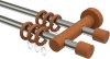 10162012-104022 Gardinenstange Edelstahl / Holz Kirschbaum lackiert 16 mm Ø 2-läufig ADRIAN - Pin