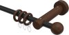 10162111-102819 Gardinenstange Metall / Holz 16 mm Ø ADRIAN - Geo Schwarz / Nussbaum lackiert