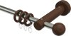 10162111-103919 Gardinenstange Metall / Holz 16 mm Ø ADRIAN - Geo Edelstahl-Optik / Nussbaum lackiert