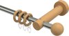 10162111-103930 Gardinenstange Metall / Holz 16 mm Ø ADRIAN - Geo Edelstahl-Optik / Buche lackiert