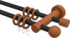 10162112-102822 Gardinenstange Metall / Holz 16 mm Ø 2-läufig ADRIAN - Geo Schwarz / Kirschbaum lackiert