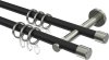 10162303-102839 Gardinenstange Metall 16 mm Ø 2-läufig MEDIUM - Casa Schwarz / Edelstahl-Optik