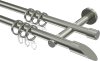 10162403-XX39 Gardinenstange Edelstahl-Optik 16 mm Ø 2-läufig MEDIUM - Santoni