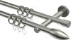 10162503-XX39 Gardinenstange Edelstahl-Optik 16 mm Ø 2-läufig MEDIUM - Poveda