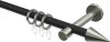 10162615-102839 Gardinenstange Metall 16 mm Ø SINUX - Scarano Schwarz / Edelstahl-Optik