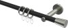 10162901-102839 Gardinenstange Metall 16 mm Ø MEDIUM - Carelli Schwarz / Edelstahl-Optik