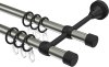 10163725-103928 Gardinenstange Metall 16 mm Ø 2-läufig PRIMUS - Lucan Edelstahl-Optik / Schwarz