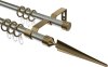 10163928-103995 Gardinenstange Metall 16 mm Ø 2-läufig OLYMP - Lorenzo Edelstahl-Optik / Messing Antik