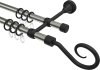10164025-103928 Gardinenstange Metall 16 mm Ø 2-läufig PRIMUS - Allegra Edelstahl-Optik / Schwarz
