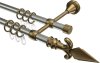 10164125-103995 Gardinenstange Metall 16 mm Ø 2-läufig PRIMUS - Matteo Edelstahl-Optik / Messing Antik