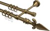 10164125-1095 Gardinenstange Metall 16 mm Ø 2-läufig PRIMUS - Matteo Messing Antik