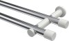 10193112-101232 Gardinenstange Metall 20 mm Ø 2-läufig PLATON - Santo Chrom / Weiß (ohne Ringe)