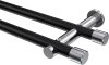 10193112-102912 Gardinenstange Metall 20 mm Ø 2-läufig PLATON - Santo Schwarz / Chrom (ohne Ringe)