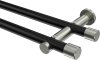 10193112-102939 Gardinenstange Metall 20 mm Ø 2-läufig PLATON - Santo Schwarz / Edelstahl-Optik (ohne Ringe)