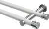 10193112-103212 Gardinenstange Metall 20 mm Ø 2-läufig PLATON - Santo Weiß / Chrom (ohne Ringe)