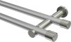 10193112-103339 Gardinenstange Metall 20 mm Ø 2-läufig PLATON - Santo Silbergrau / Edelstahl-Optik (ohne Ringe)