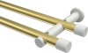 10193112-103832 Gardinenstange Metall 20 mm Ø 2-läufig PLATON - Santo Messing-Optik / Weiß (ohne Ringe)