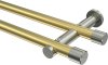 10193112-103839 Gardinenstange Messing-Optik / Edelstahl-Optik 20 mm Ø 2-läufig PLATON - Santo (ohne Ringe)