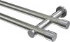 10193112-103912 Gardinenstange Metall 20 mm Ø 2-läufig PLATON - Santo Edelstahl-Optik / Chrom (ohne Ringe)
