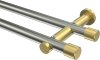 10193112-103938 Gardinenstange Edelstahl-Optik / Messing-Optik 20 mm Ø 2-läufig PLATON - Santo (ohne Ringe)