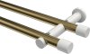 10193112-109532 Gardinenstange Metall 20 mm Ø 2-läufig PLATON - Santo Messing Antik / Weiß (ohne Ringe)