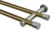 10193112-109539 Gardinenstange Metall 20 mm Ø 2-läufig PLATON - Santo Messing Antik / Edelstahl-Optik (ohne Ringe)