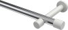 10193125-101232 Gardinenstange Metall 20 mm Ø PRESTIGE - Santo Chrom / Weiß (ohne Ringe)