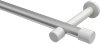 10193125-103332 Gardinenstange Metall 20 mm Ø PRESTIGE - Santo Silbergrau / Weiß (ohne Ringe)