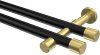 10193126-102938 Gardinenstange Metall 20 mm Ø 2-läufig PRESTIGE - Santo Schwarz / Messing-Optik (ohne Ringe)