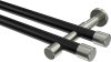 10193126-102939 Gardinenstange Metall 20 mm Ø 2-läufig PRESTIGE - Santo Schwarz / Edelstahl-Optik (ohne Ringe)