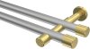 10193126-103338 Gardinenstange Metall 20 mm Ø 2-läufig PRESTIGE - Santo Silbergrau / Messing-Optik (ohne Ringe)