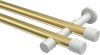 10193126-103832 Gardinenstange Metall 20 mm Ø 2-läufig PRESTIGE - Santo Messing-Optik / Weiß (ohne Ringe)
