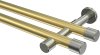 10193126-103839 Gardinenstange Messing-Optik / Edelstahl-Optik 20 mm Ø 2-läufig PRESTIGE - Santo (ohne Ringe)