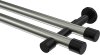 10193126-103929 Gardinenstange Metall 20 mm Ø 2-läufig PRESTIGE - Santo Edelstahl-Optik / Schwarz (ohne Ringe)