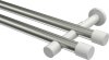10193126-103932 Gardinenstange Metall 20 mm Ø 2-läufig PRESTIGE - Santo Edelstahl-Optik / Weiß (ohne Ringe)