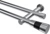 10193312-10121229 Gardinenstange Metall 20 mm Ø 2-läufig PLATON - Tanara Chrom (ohne Ringe)