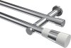 10193312-10123212 Gardinenstange Metall 20 mm Ø 2-läufig PLATON - Tanara Chrom (ohne Ringe)